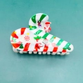 Pince à cheveux de Noël à rayures avec motifs renne et bonhomme de neige pour fête - Style Imprimé de Noël