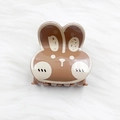 Süße braune Hasen Haarklammer aus Acryl für Mädchen, stylischer koreanischer Kopfschmuck - Braunes Hasenohr 5.8cm