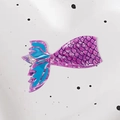 Elegant acetate mermaid tail hair claw clip in translucent purple with scale patterns - Purple 9.3cm
