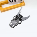 Haarklem in stierenschedelstijl met zwart-wit marmerpatroon van acetaat materiaal - Zwart 13cm