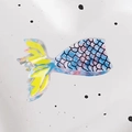 Pinza per capelli a coda di sirena sfumata blu-rosa con motivo a squame di pesce - Blu Chiaro 9.3cm
