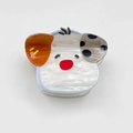 Süße Haarklammer in Hundeform aus Acryl mit Marmorstruktur und bunten Ohren für Damen - 7.5cm / Blauer Hund