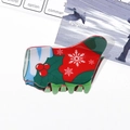 Pince à cheveux de Noël avec motifs bonhomme de neige et cerf aux couleurs festives - Chaussette Houx Rouge Vert (Style B-7.5CM)