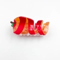 Süße Haarklammer in Apfelform aus Acryl mit rot-orangen Streifen und Perlmutteffekt - Roter Apfel 8.6cm