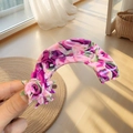 Floral acetate hair claw clip with pink marble texture and 3D rose flower design - Large / Pink Marble Pattern