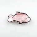 Pink cartoon fish hair claw clip made of marbled acrylic for cute girl hairstyles - Pink Dolphin / 7.3cm