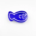 Cute blue fish-shaped acrylic hair claw clip with a minimalist cartoon smiling face design - Blue Fish / 7.3cm