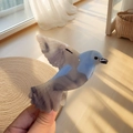 Realistic shoebill stork hair claw clip made of grey marble acetate for bun hairstyles - Blue Gray Bird