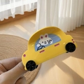 Graziosa pinza per capelli in acetato gialla a forma di auto con coniglio - 8.5cm / Auto Coniglio