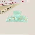 Eleganter mintgrüner Haarklammer aus Acryl mit goldenen Stern- und Mondmustern und Strass - Groß / Grün
