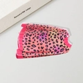 Pinza per capelli a forma di chitarra con stampa leopardata rosa e finitura lucida - Stile Maglione Leopardo Rosa (Sweater A Style 8.4CM)