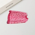 Pinza per capelli leopardata rosa in materiale acetato per acconciature da donna - Stile Maglione Leopardo Rosa Acceso (Sweater B Style 8.4CM)