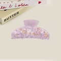 Eleganter lila Haarklammer aus Acryl mit funkelnden Stern- und Mond-Strass-Akzenten - Groß / Lila