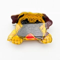Niedliche Mops Haarklammer aus gelbem Acetat mit Marmortextur und glänzendem Finish - Mops Stil (Stil C)