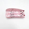 Haarklammer aus Acryl mit rosa Marmortextur und niedlichem Cartoon-Katzen-Design - Kätzchen