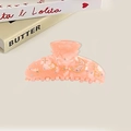 Elegant light pink translucent hair claw clip with golden stars and moon rhinestones - 9cm / Orange