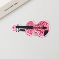 Pink leopard print violin shaped hair claw clip for women's autumn winter hairstyles - White Pink Leopard Guitar Style (Guitar D Style 10.2CM)