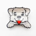 Cute white cartoon dog hair claw clip with pearlescent finish and red tongue detail - Creamy White Dog Style (Style F) / 6.2cm