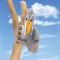 Pinza per capelli creativa a forma di becco a scarpa grigia in acetato per acconciature - Becco a Scarpa (9.9cm)