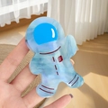 Pinza de pelo de astronauta en acetato azul claro con textura de mármol perlado - Azul