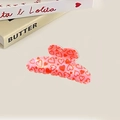 Süße rosa Haarspange mit roten Herzmustern, romantisches Haarzubehör für einen süßen Look - Rot Dunkelrosa Hintergrund Herz 10.3cm