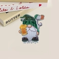 Haarklammer zum St. Patrick's Day mit Zwerg, grünem Karo-Hut und Kleeblatt - Ballonhaltender Gnom (Stil D)