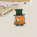St. Patrick's Day Haarklammer mit Leprechaun-Motiv, grünem Hut und orangefarbenem Bart - Großer Bart Gnom (Stil E)