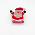 Christmas Santa Claus hair claw clip in red and white acetate with rhinestone accents - Rhinestone Santa 5cm
