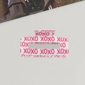 Rectangular white hair claw clip featuring pink XOXO letter prints for women - Rose Pink Small 8cm