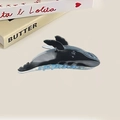 Pinza per capelli a forma di balena 8cm in acrilico nero e blu con stampa oceano - 11.5CM / Balena Nera