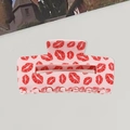 Pince à cheveux rectangulaire rose avec motif lèvres rouges pour un style élégant - Lèvres Rouges Grand 10cm