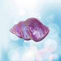 Purple seashell hair claw clip with gold lines and shimmering acetate marble texture - Purple 6.4cm