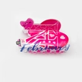 Acrylic hair claw clip with pink heart cat design and February blue lettering - Style A (7.8cm)
