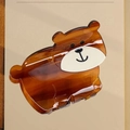 Pinza per capelli in acetato marrone ambra con un simpatico design a forma di orso - Stile Orso (7.8cm) / Marrone