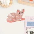 Haarklammer in Katzenform mit rosa Marmormuster aus Acetat für elegante Frisuren - Rosa Marmor Katze (Stil D--8.3cm)