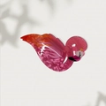 Pink flamingo hair claw clip in marble textured acetate for women high ponytail style - 8.5cm / Pink