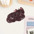 Pince à cheveux mignonne en acétate forme chat écaille de tortue foncée à effet marbré - Chat Marbre Foncé (Style E--8cm)