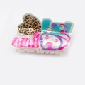 Acrylic hair claw with unique leopard heart and pink tiger patterns for Valentine's day - Style E (8cm)
