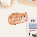 Pince à cheveux chat en acétate marbré orange pour coiffures élégantes - Chat Ambre Orange (Style F--8.4cm)