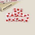 White hair claw clip with watermelon pattern and marble texture finish for women - Watermelon