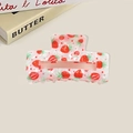 Sweet strawberry print cream white rectangle hair claw clip for women stylish hair accessory - Strawberry