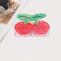 Dolce molletta per capelli in acrilico con ciliegie dipinte a mano in rosa e rosso - Ciliegia Grande (9cm)