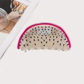 Sweet dragon fruit pattern acrylic hair claw clip with vibrant pink edges and translucent texture - White Pitaya (9cm)
