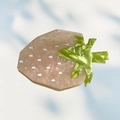 Pink acetate strawberry hair claw clip with glitter texture and green leaf accents - Pink Strawberry