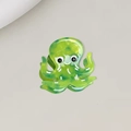 Pinza pequeña de pulpo verde en acetato con textura de mármol para el pelo - Pulpo Verde 2.9cm