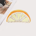 Sweet acrylic hair claw clip featuring a hand-painted semi-circular lemon slice design - Orange (9cm)