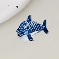 Pinza para el pelo con diseño de tiburón ballena azul en acetato de alta calidad - Tiburón Azul 3.9cm