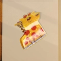 Cute giraffe acrylic hair claw clip with yellow marble texture and red polka dots - Giraffe 5.6CM (DZ0374)