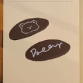 Brown hair clips with bear embroidery and 'Bear' lettering in Korean aesthetic style - 2-Piece Set Bear Embroidery Style / Coffee BB Clip