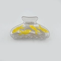 Pince à cheveux rectangulaire en acrylique transparent avec motifs poissons jaunes - Motif Poisson Rouge / Blanc